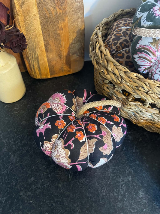 Handmade Dark Floral Pumpkin